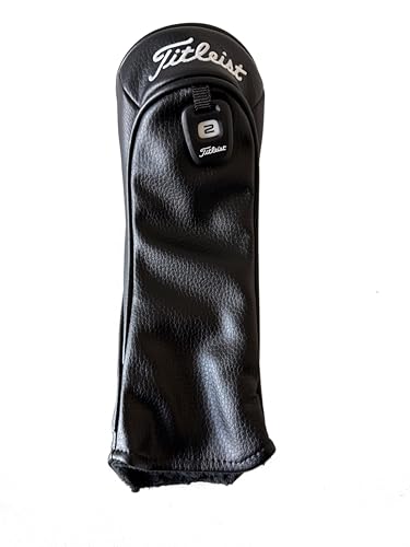 New Titleist Universal Hybrid Rescue Headcover with Adjustable Tag, Black Leather, Fits All Titleist Models GT TSR TSi