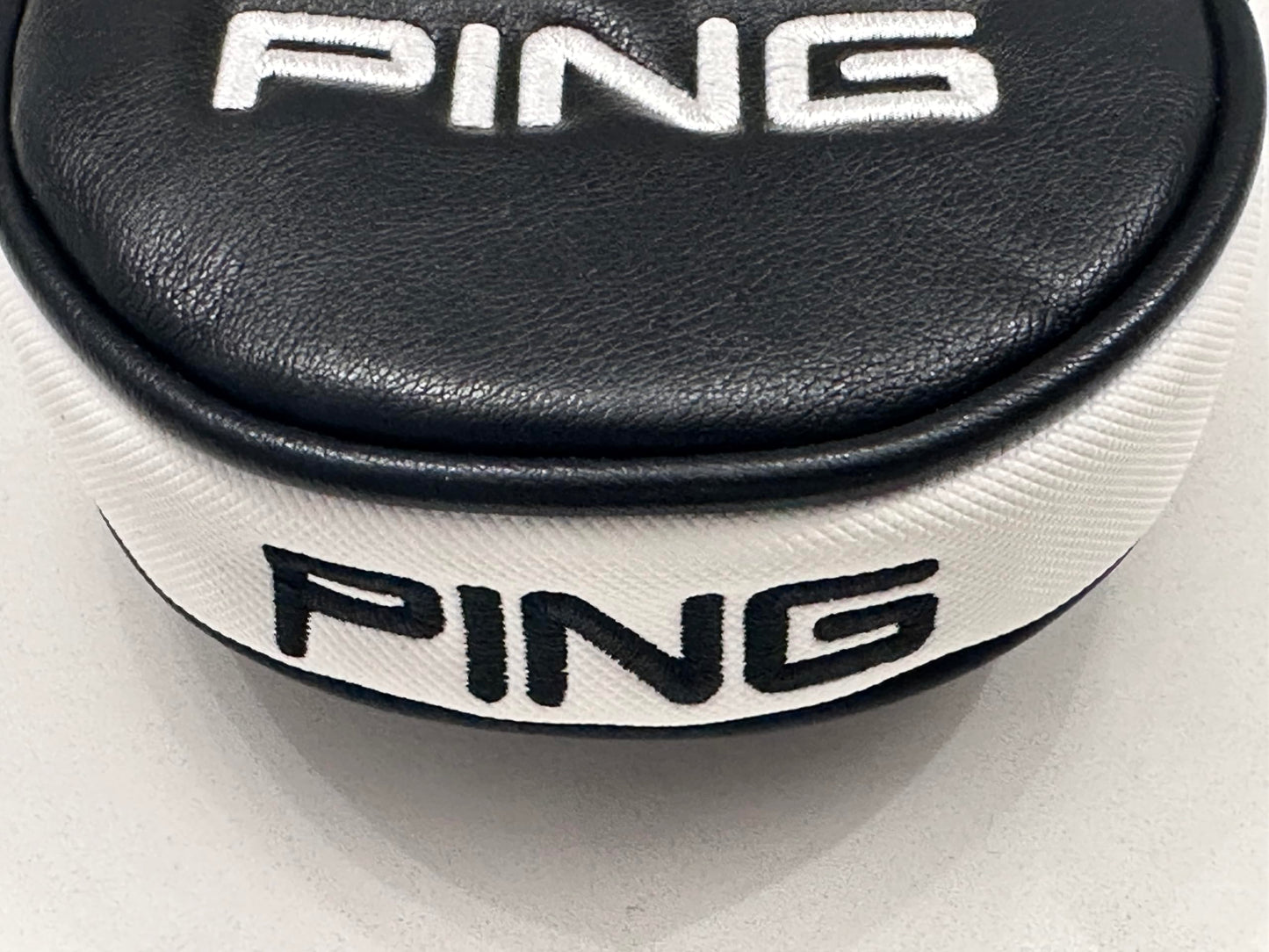 New Ping Tyne 4 Black/White Leather Mallet Putter Headcover