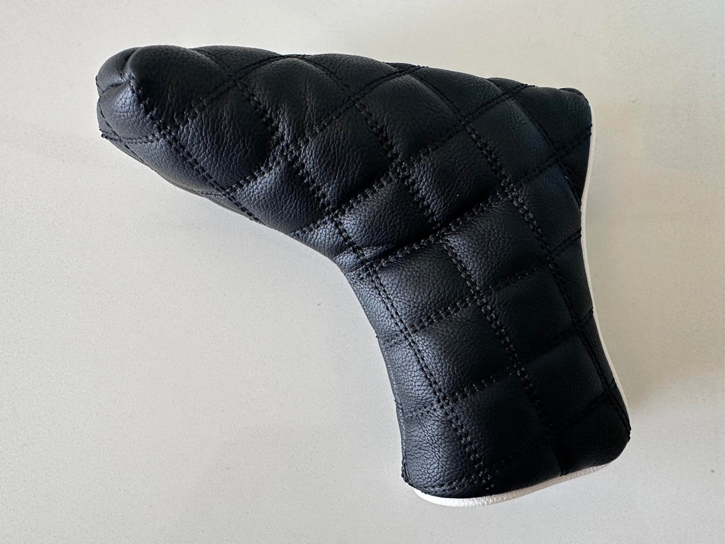 New Ping Universal Quilted Premium Leather Black Putter Headcover - Magnet Closure