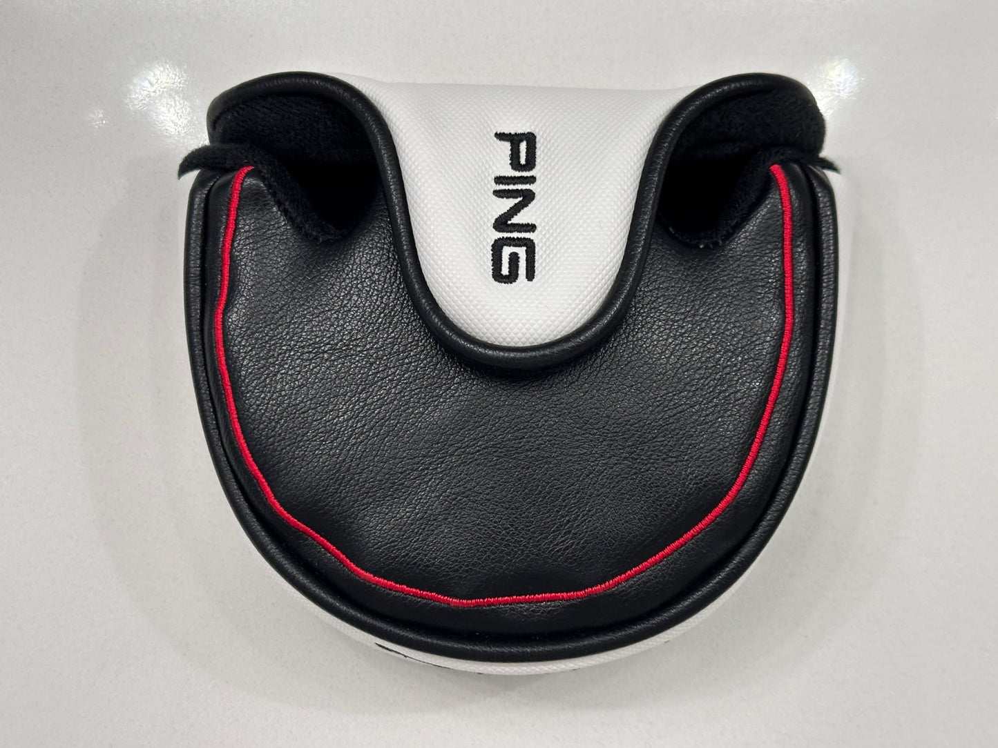 New Ping Tyne 4 Black/White Leather Mallet Putter Headcover