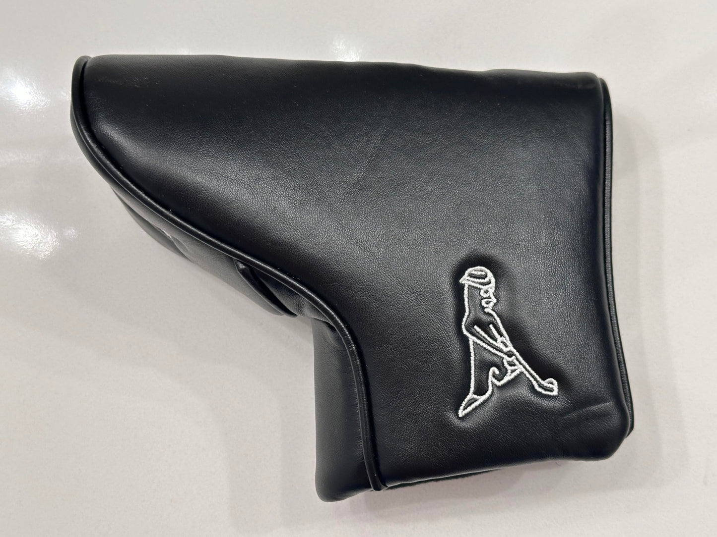 Ping Universal Black Putter Leather Headcover with Mr Pingman Logo