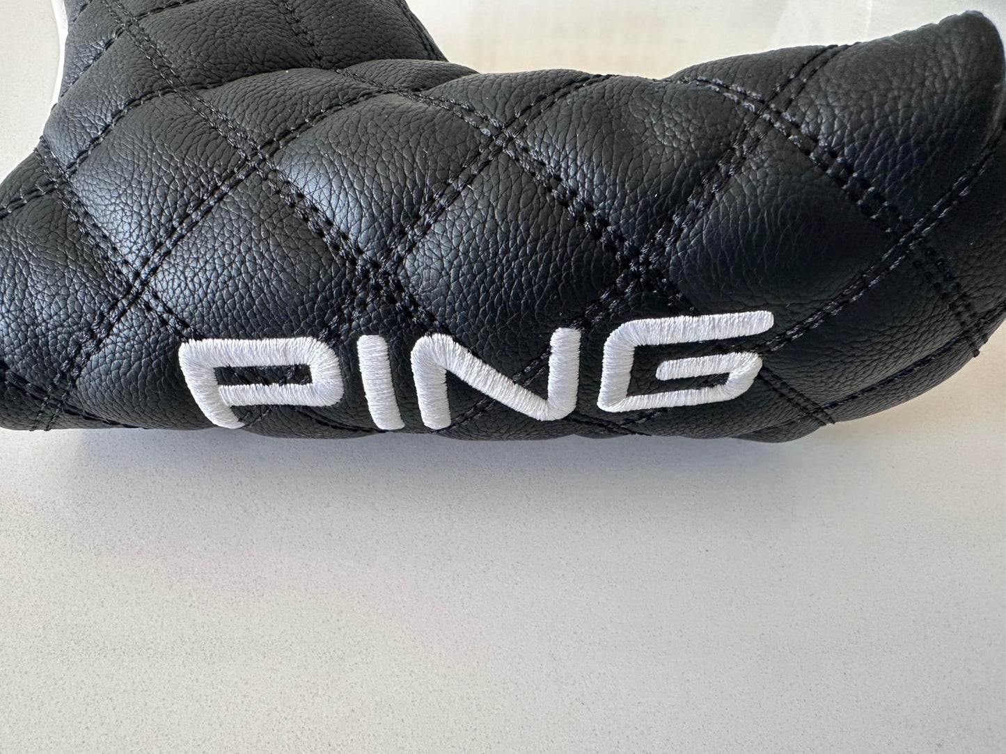 New Ping Universal Quilted Premium Leather Black Putter Headcover - Magnet Closure