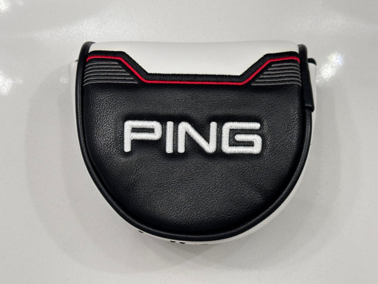 New Ping Tyne 4 Black/White Leather Mallet Putter Headcover