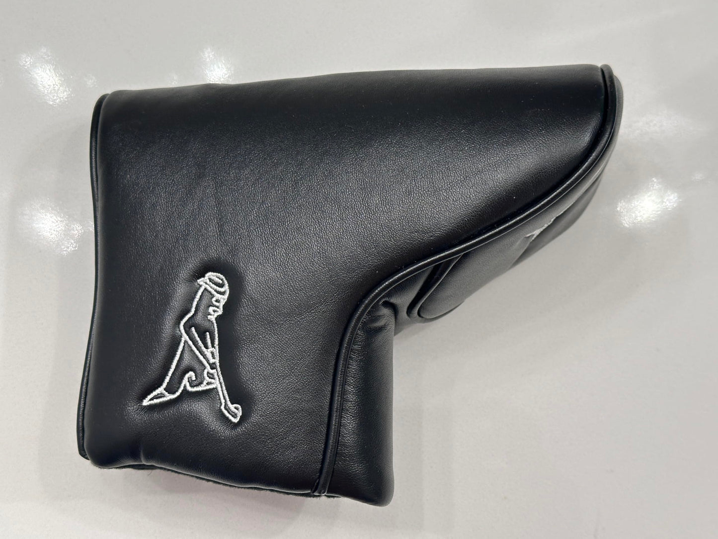 Ping Universal Black Putter Leather Headcover with Mr Pingman Logo