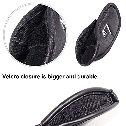 CRAFTSMAN GOLF 12pcs Thick Synthetic Leather Golf Iron Head Covers Set Headcover Fit All Brands Callaway, Ping, Taylormade, Cobra,Etc.