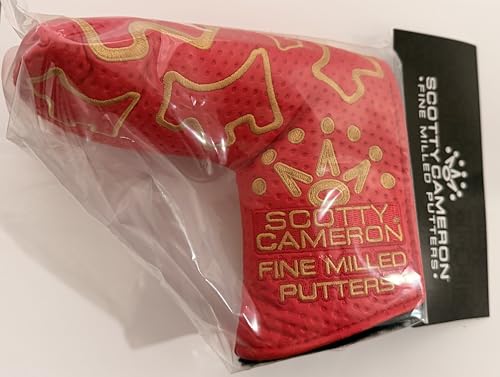 New Scotty Cameron 2026 Club Cameron Blade Putter Headcover, Red and Gold Leather, Cover Only