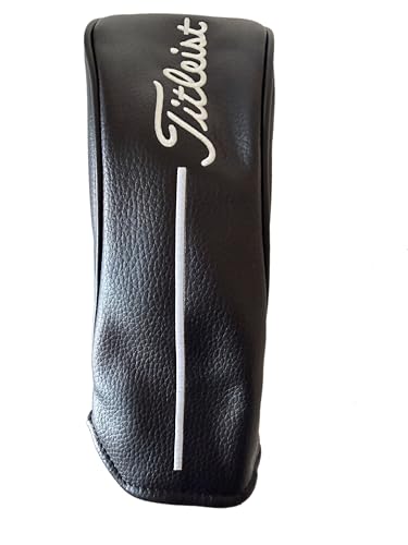 New Titleist Universal Hybrid Rescue Headcover with Adjustable Tag, Black Leather, Fits All Titleist Models GT TSR TSi