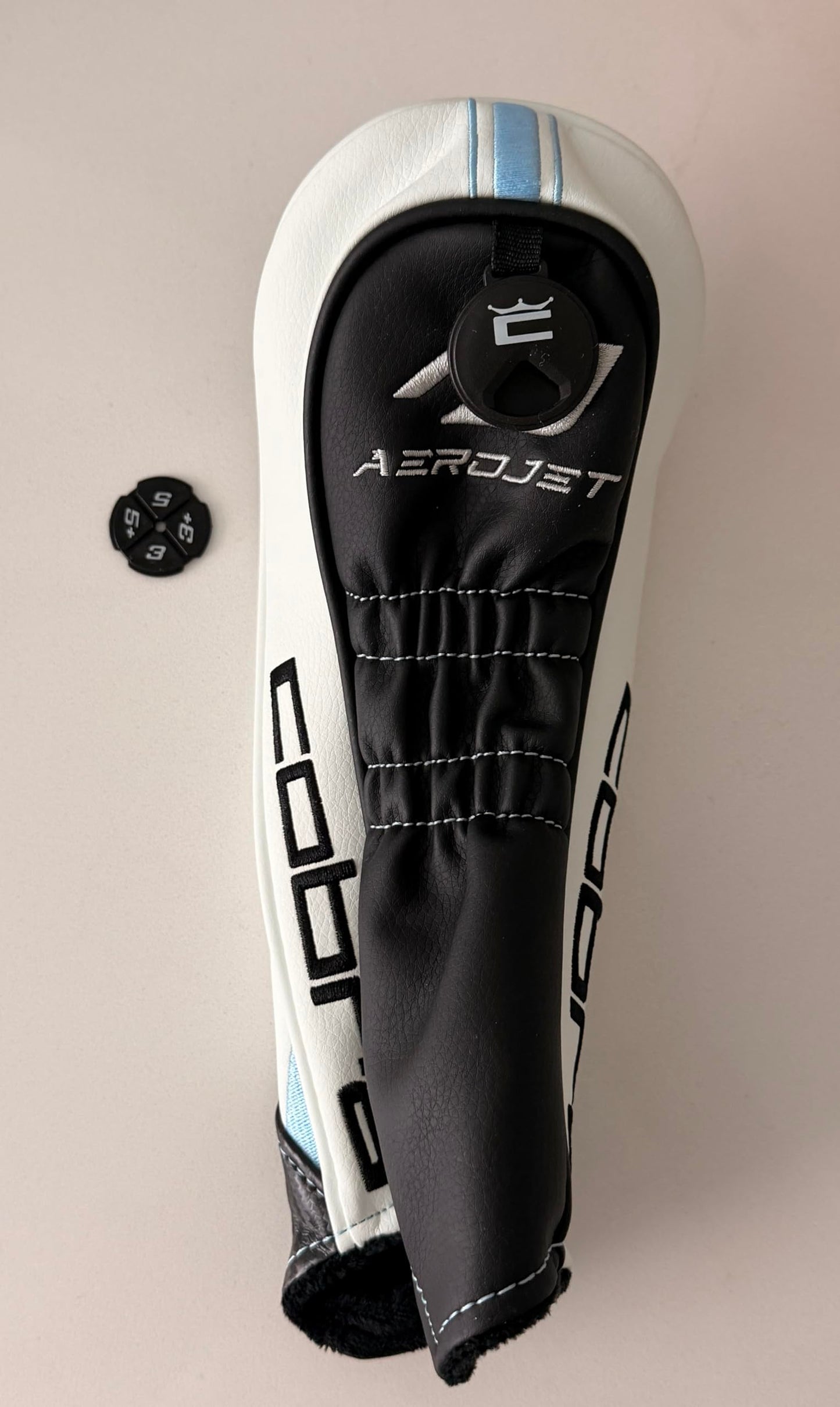 NEW COBRA Aerojet Fairway Wood Headcover - Blue/Black/White Cover w/Adjustable TAG # (3, 5 or 7 Cover)