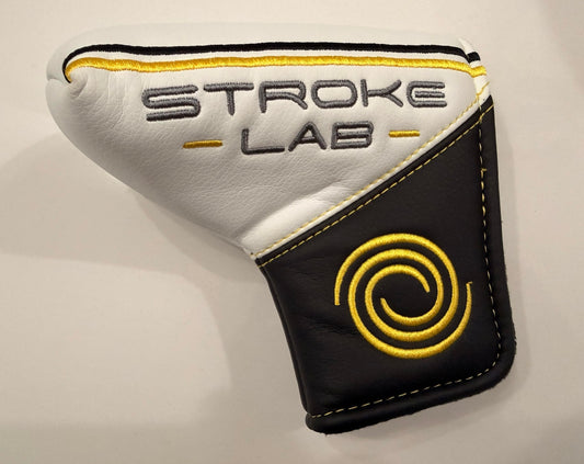 New Odyssey Stroke Lab Large Mid Mallet Blade Magnetic Putter Headcover - Yellow/Black/White Cover