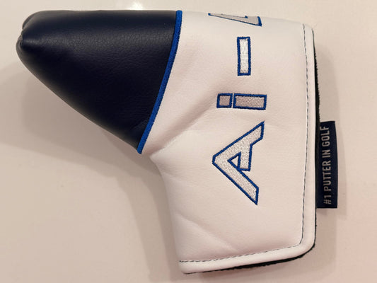 New Odyssey Ai One MID-Mallet Putter Magnet Closure Leather Headcover - Blue White Cover