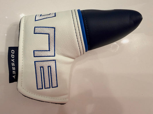 New Odyssey Ai One Blade Putter Magnet Closure Leather Headcover - Blue White Cover